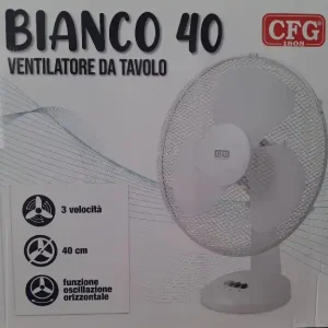 Ventilatore da tavolo diametro 40 cm bianco 18440 Direct Verzonden